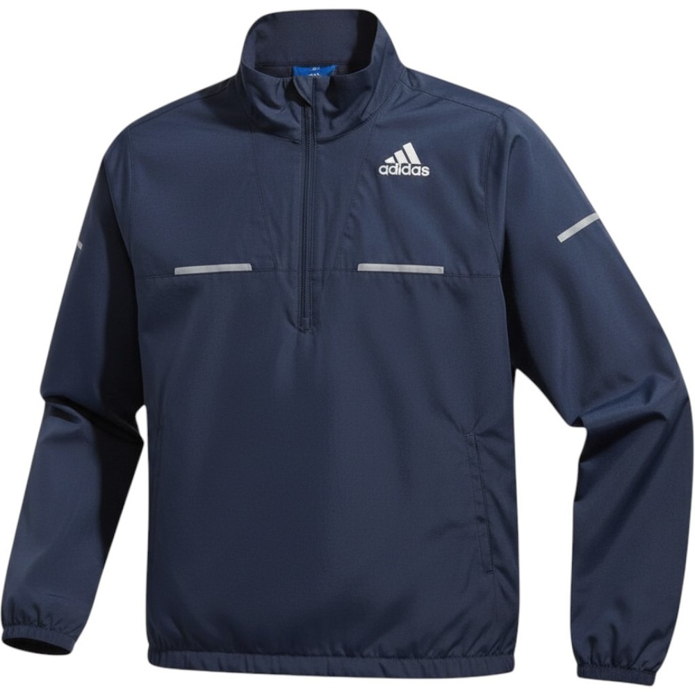 Adidas Running Climaproof Quarter Zip Windbreaker Jacket Mens Medium Navy S13637